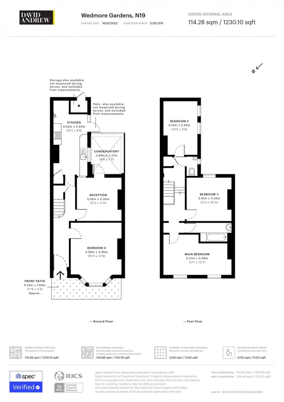 Floorplan for Wedmore Gardens, N19 4DL