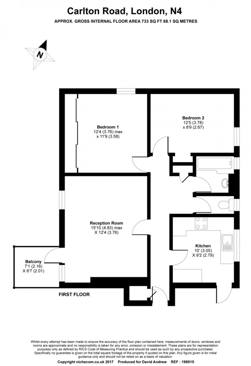 Floorplan for Carlton Road N4 4NJ