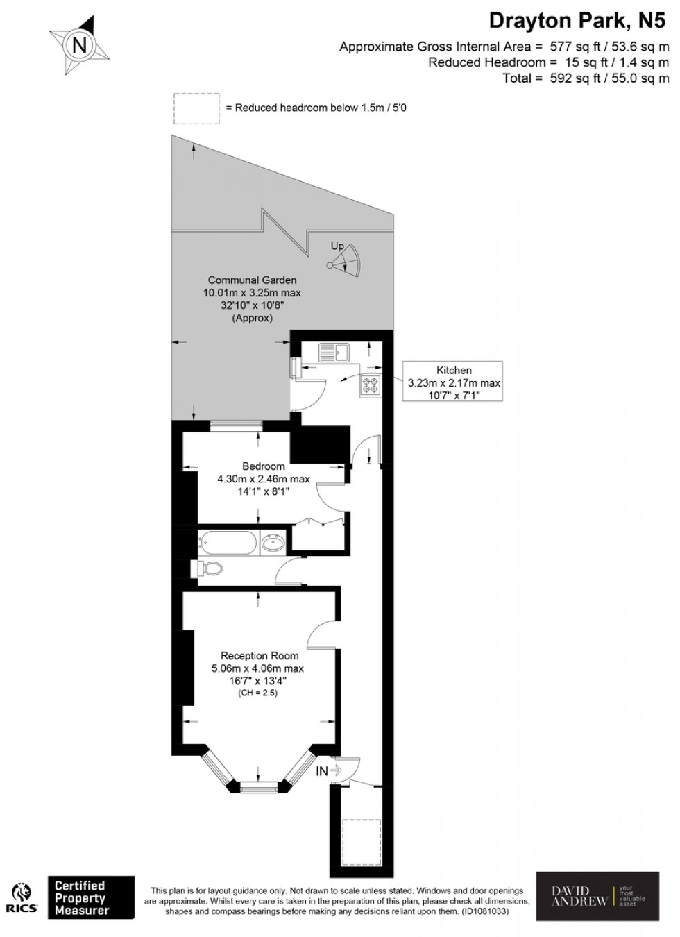 Floorplan for Drayton Park, N5 1NT