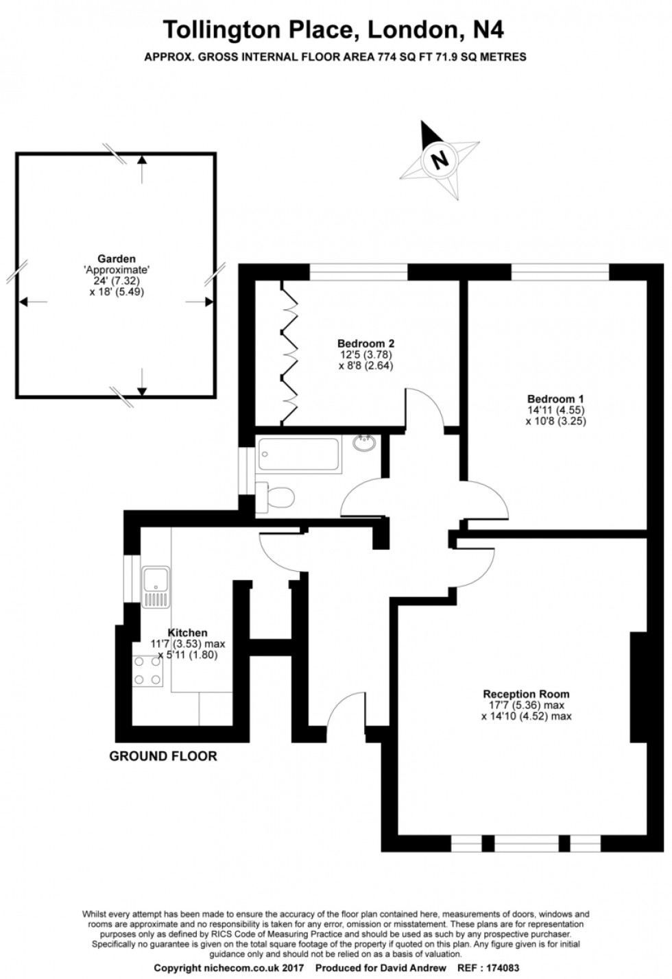 Floorplan for Tollington Place N4 3QR