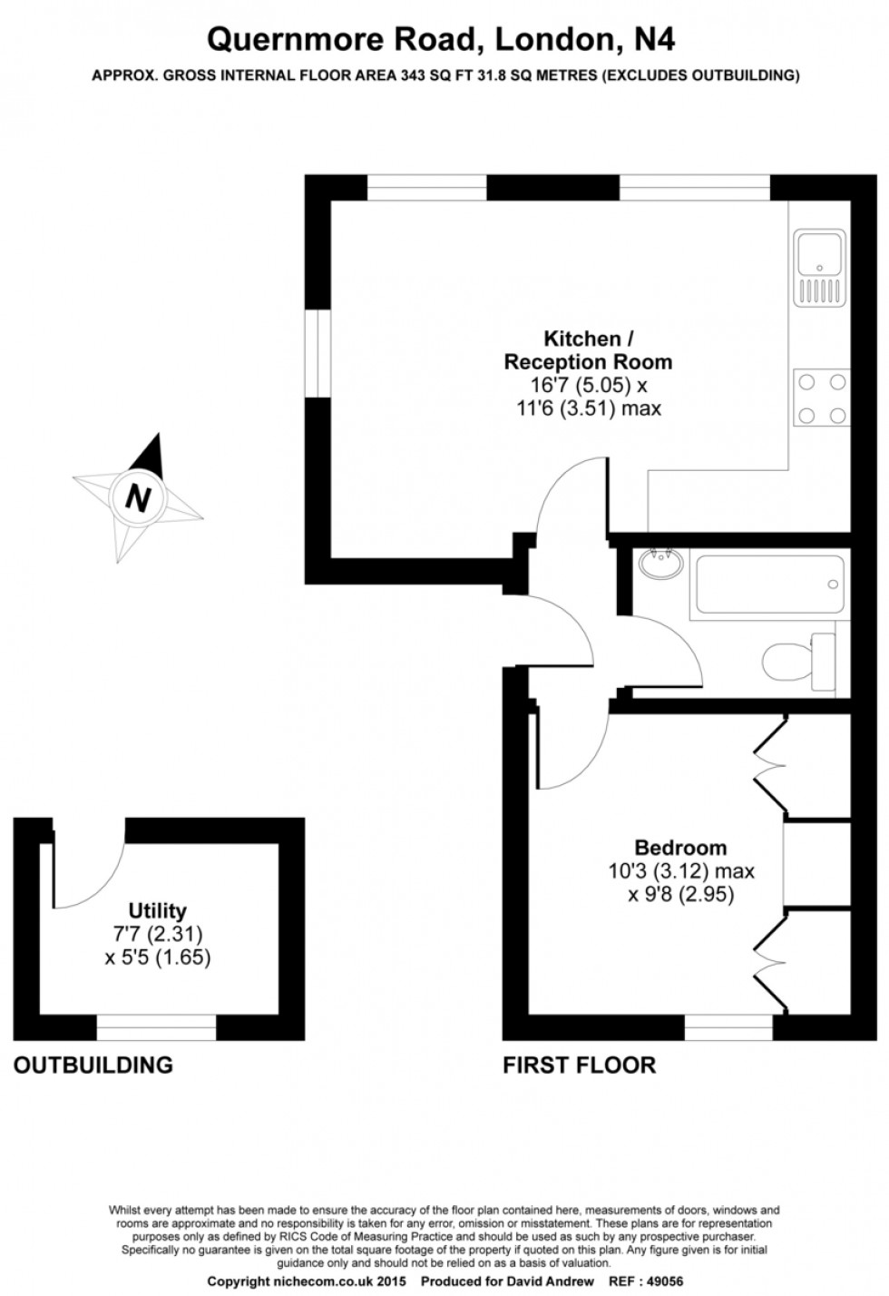 Floorplan for Quernmore Road, N4 4QP