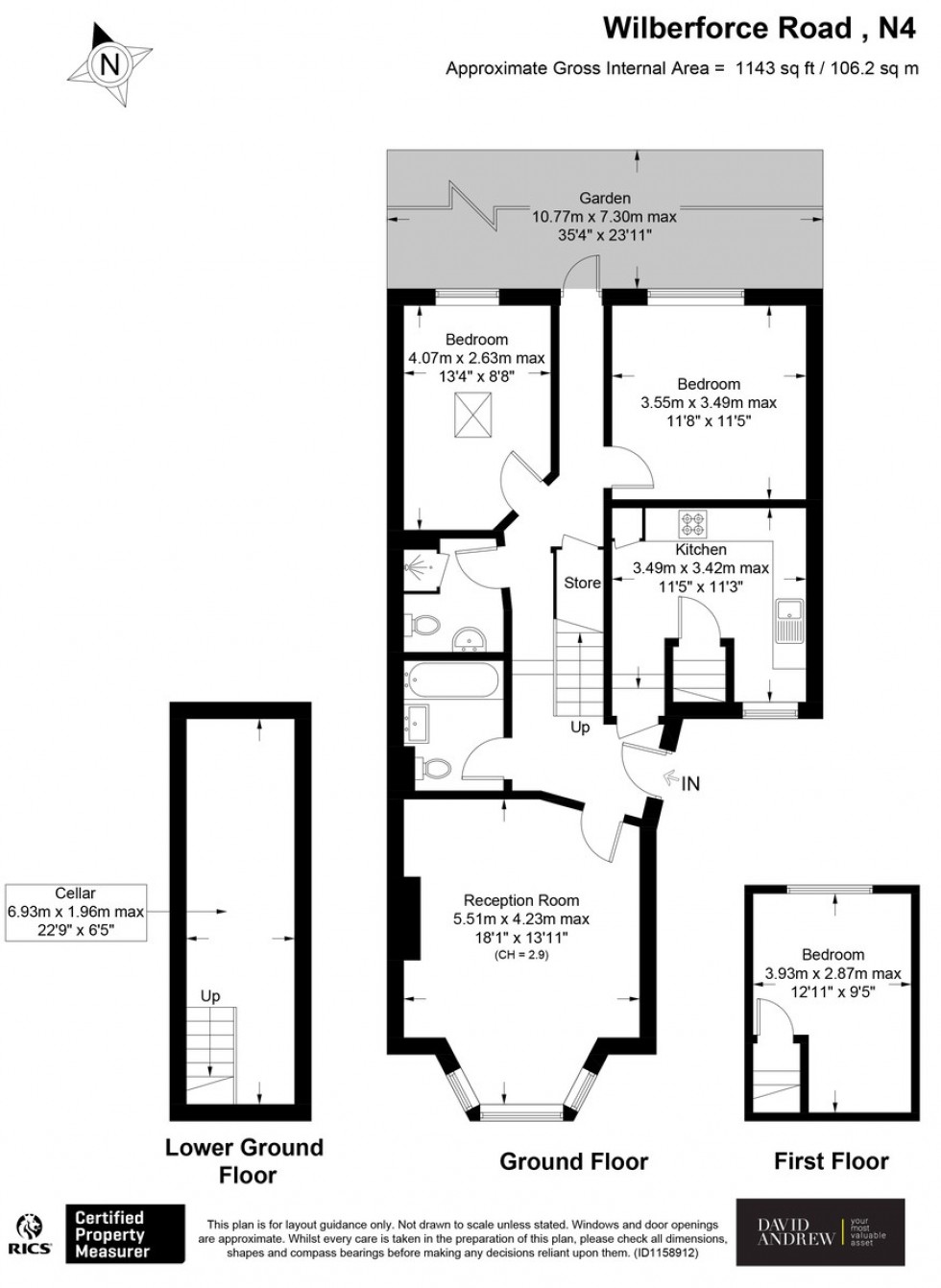 Floorplan for Wilberforce Road, N4 2SP