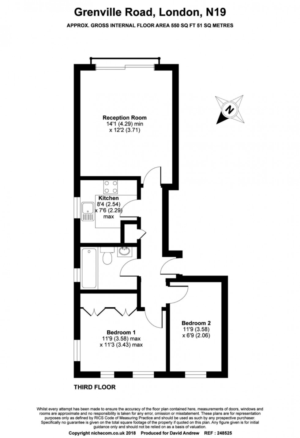 Floorplan for Grenville Road N19 4EH