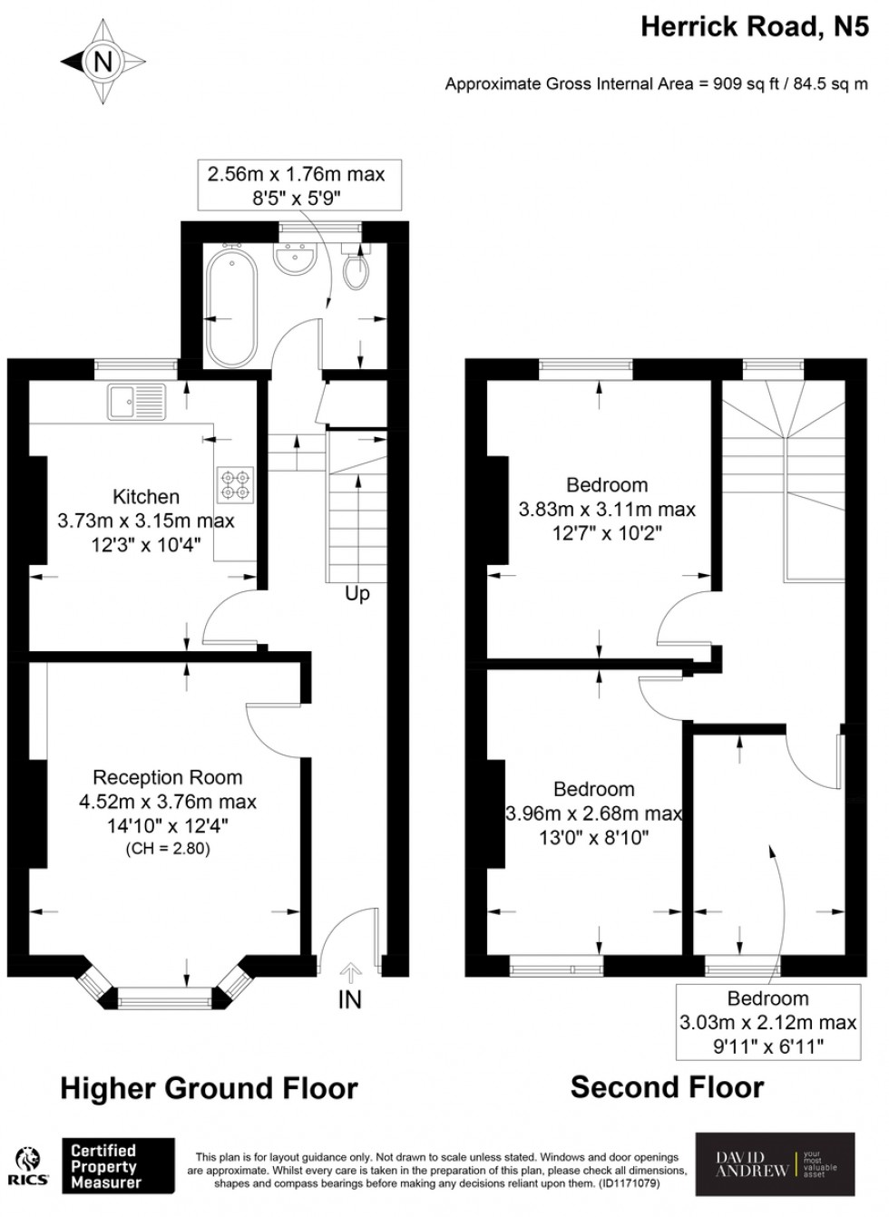 Floorplan for Herrick Road, N5 2JX