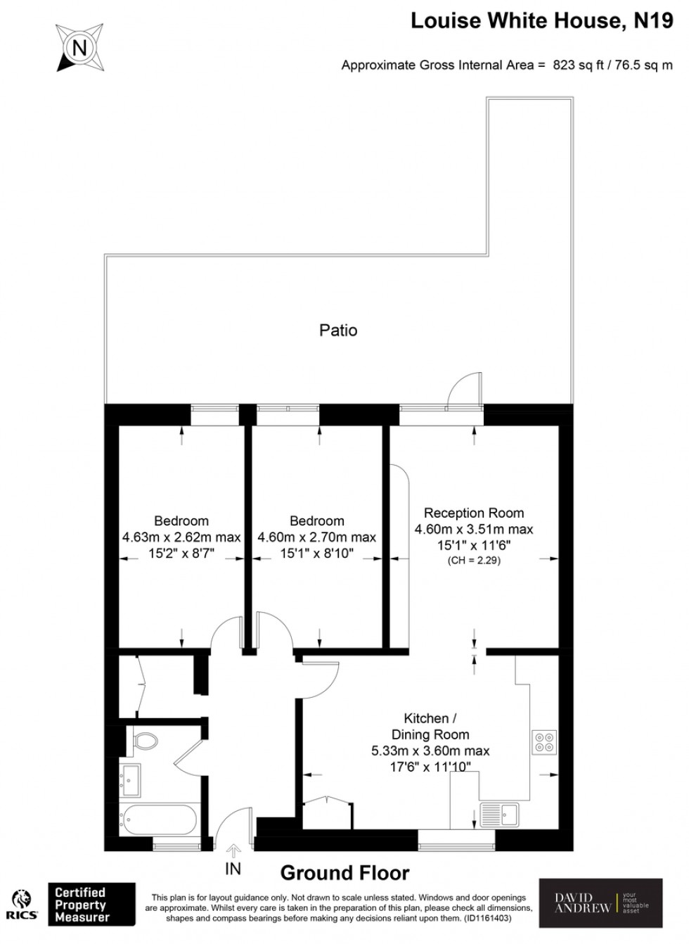 Floorplan for Louise White House, Hazellville Road - N19 3LU