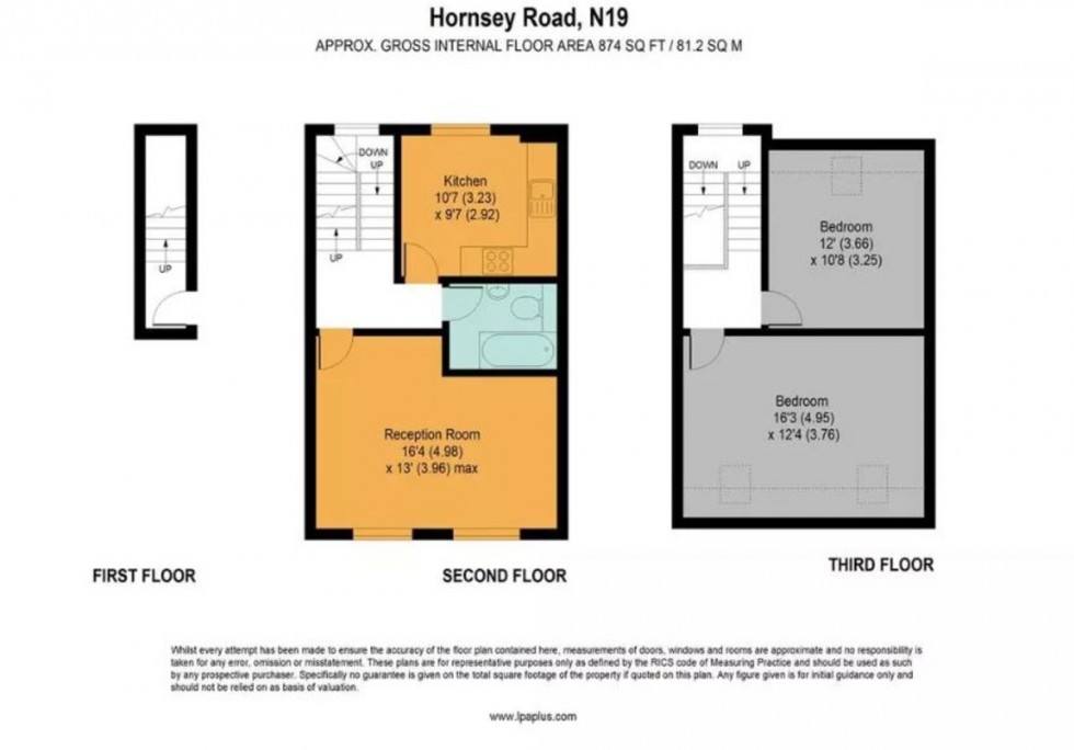 Floorplan for Hornsey Road, N19 4HT