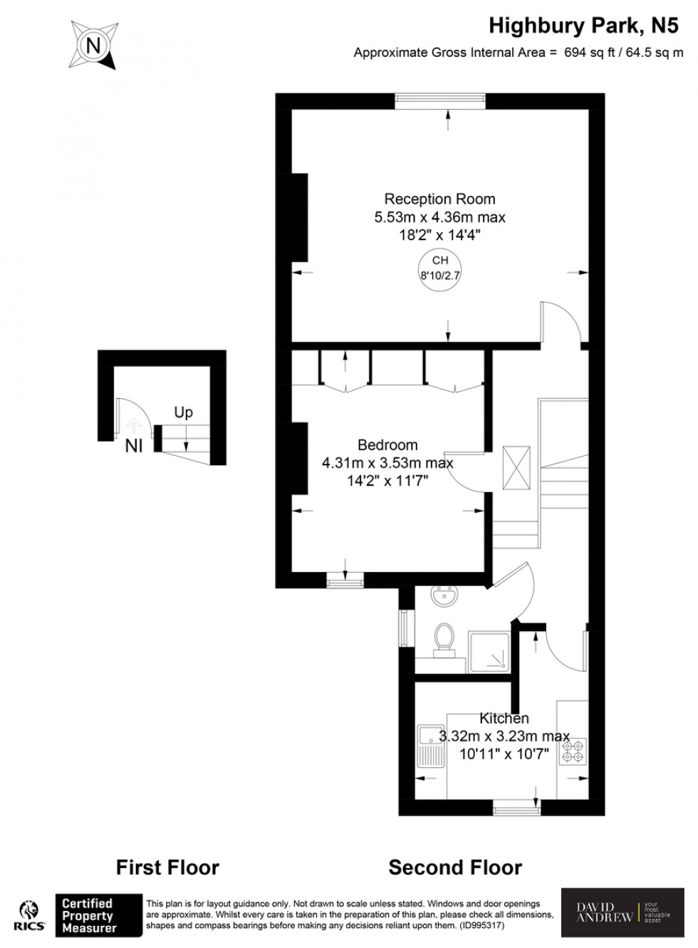 Floorplan for Highbury Park N5 2XE