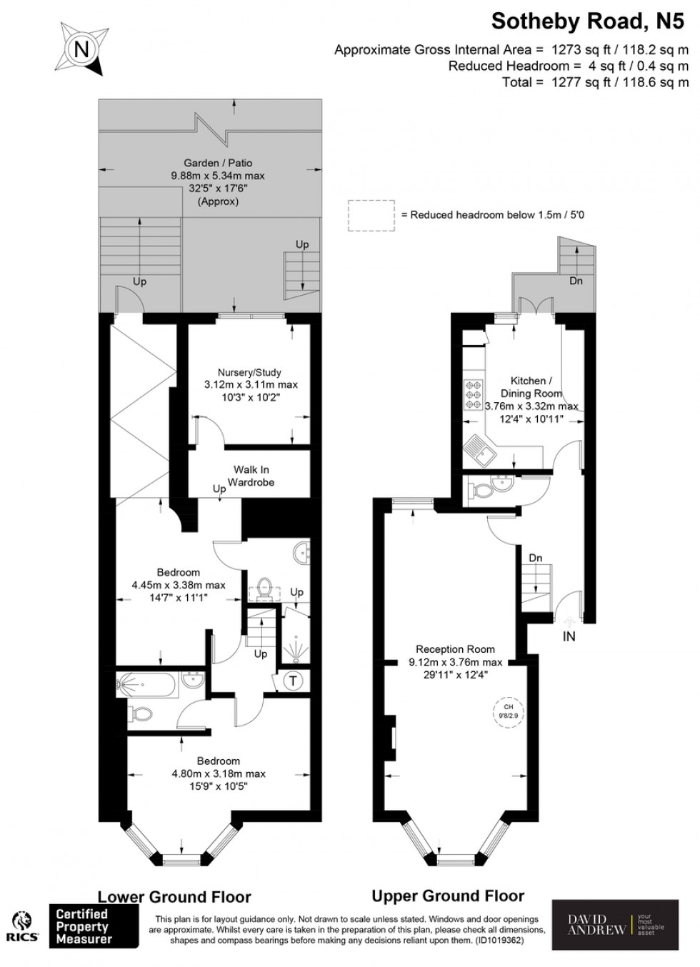 Floorplan for Sotheby Road, N5 2UR