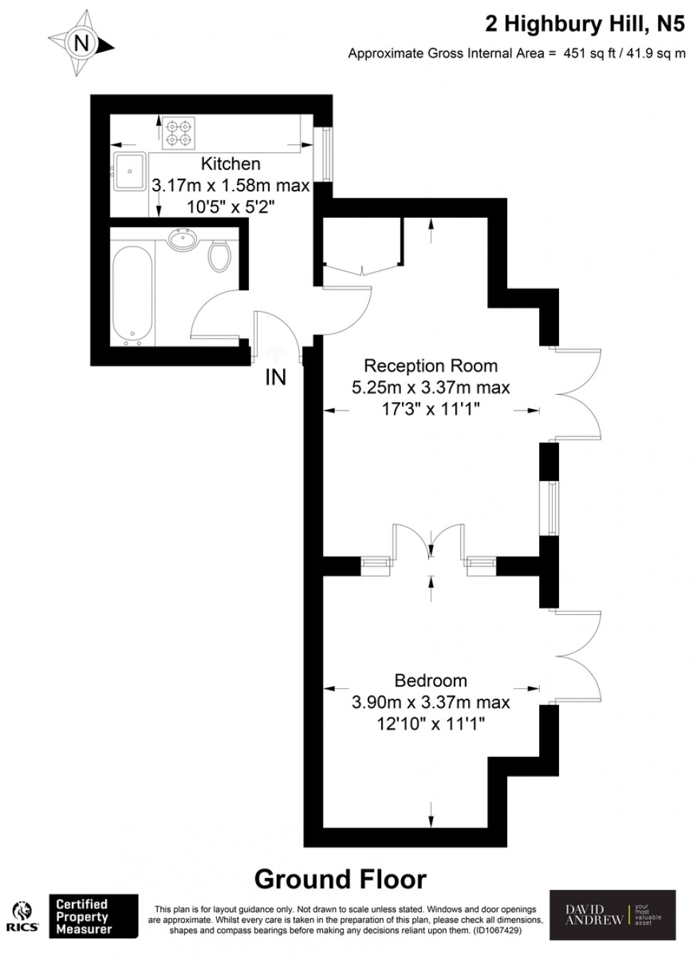 Floorplan for Highbury Hill N5 1BA