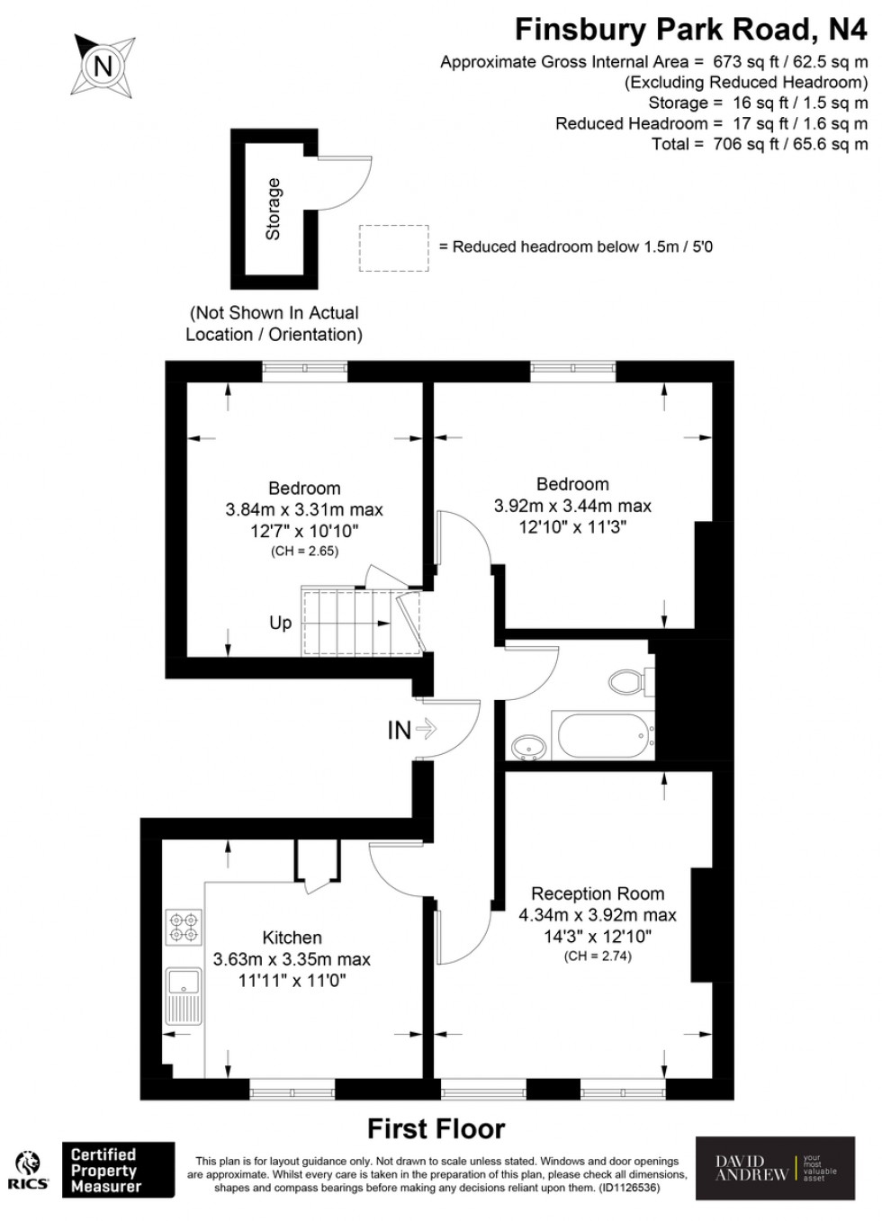 Floorplan for Finsbury Park Road, N4 2LA