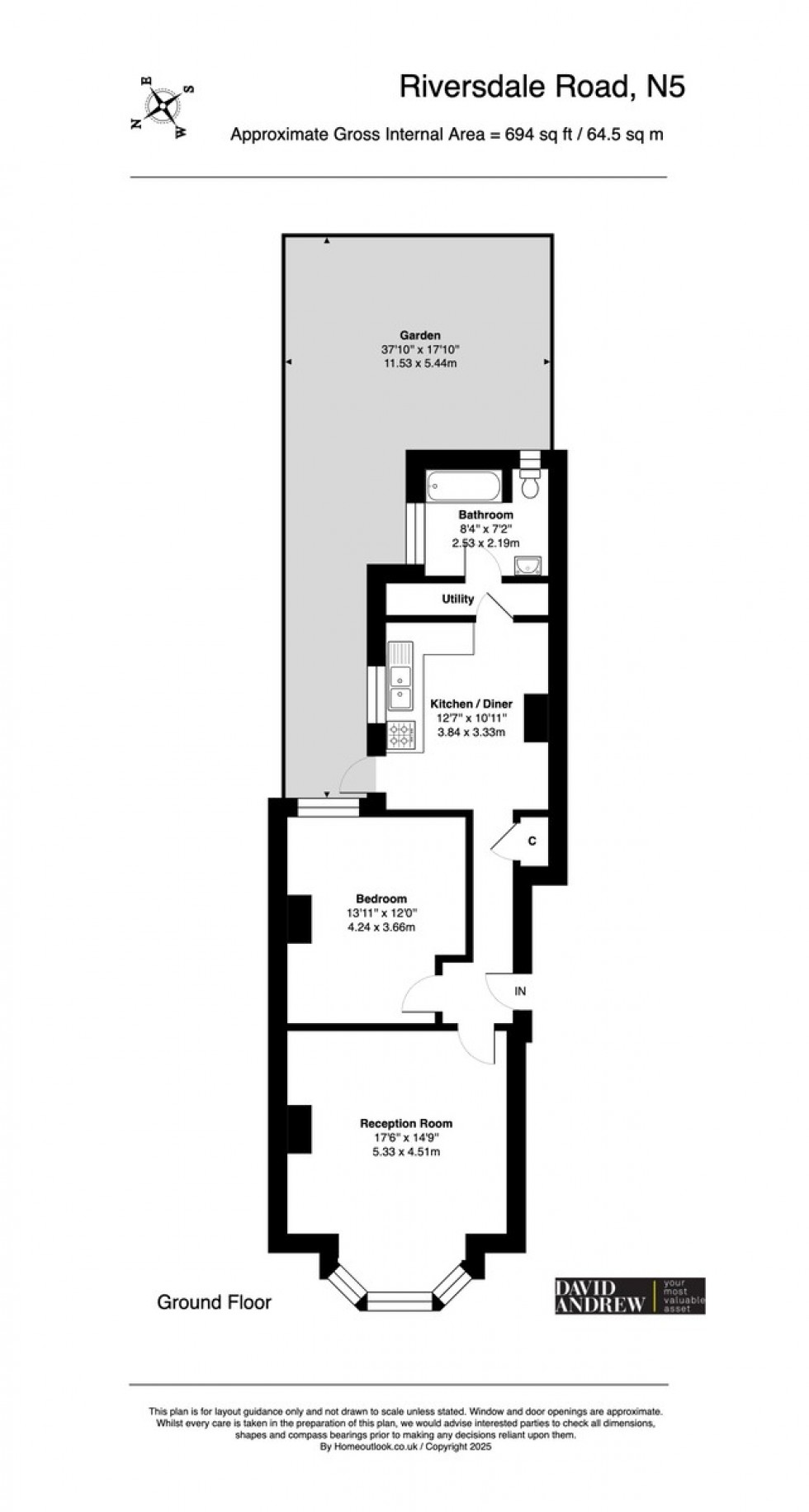 Floorplan for Riversdale Road, N5 2SU