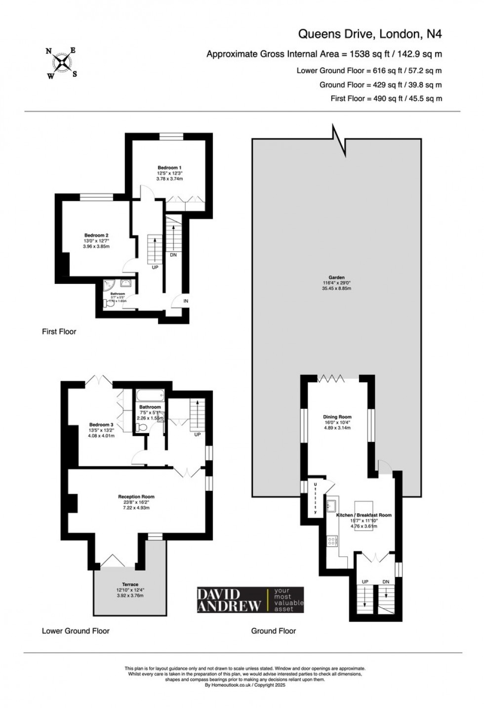 Floorplan for Queens Drive, London