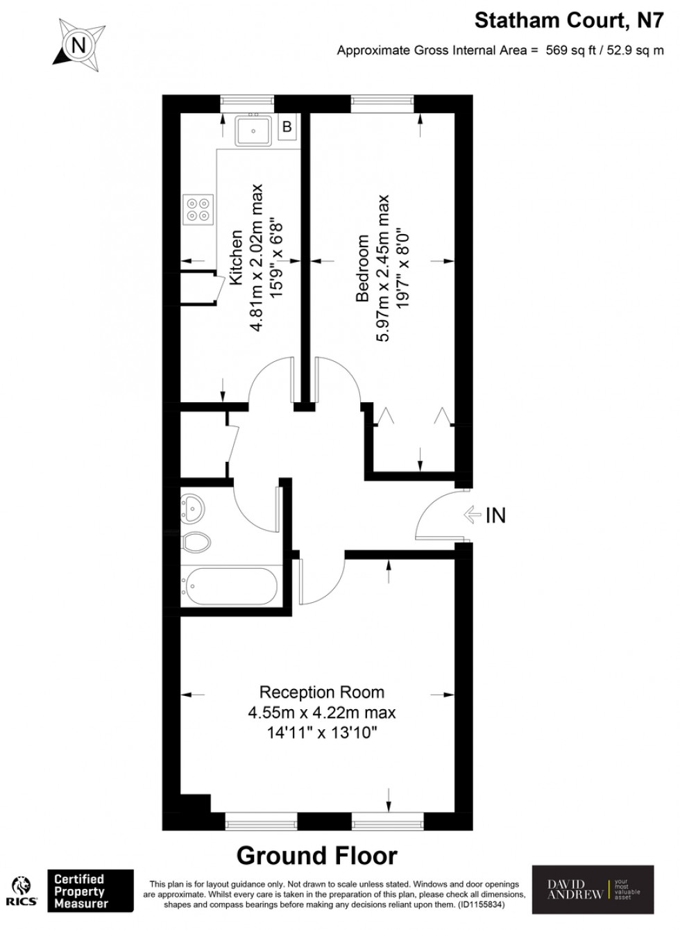 Floorplan for Statham Court, N7 6FP